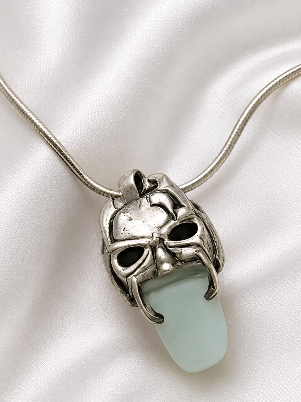 Fluorite Pendant Necklace Sterling Silver 925 Handmade Jewelry